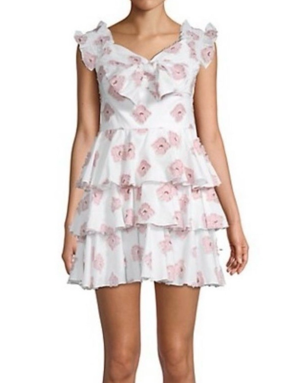 Caroline Constas White Floral Mini Dress